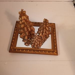 Holly Tree Trey & Candle Set